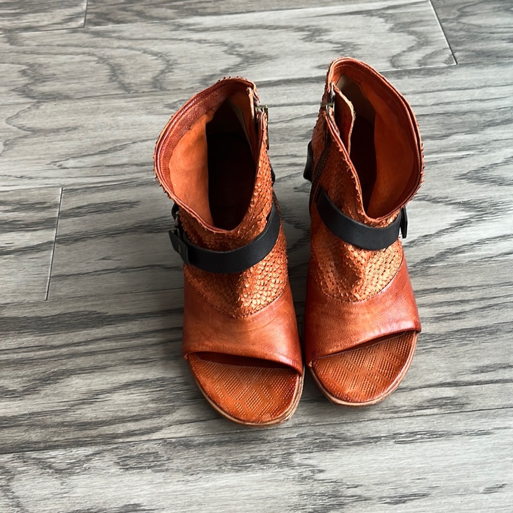 A.S.98 open toe ankle boots size 36, US6